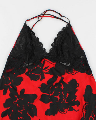 90s La Vie En Rose Floral Lingerie Slip Dress - L