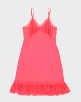 90s Pink Mesh Lace Lingerie Slip Dress - M