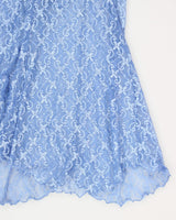 90s Blue Floral Mesh Lingerie Dress - M