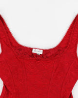 90s Arianne Red Embroidered Top - S