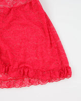 00s Y2k Pink Lace Halter Lingerie Top - L