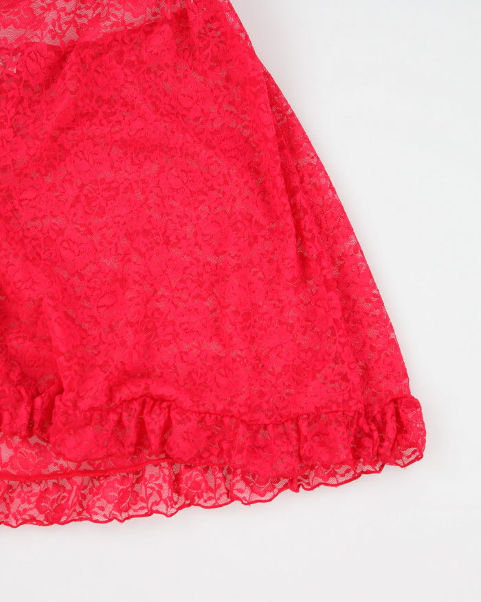 00s Y2k Pink Lace Halter Lingerie Top - L