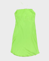 Retro 90s Pure Silk Wilfred Green Slip Dress - XS