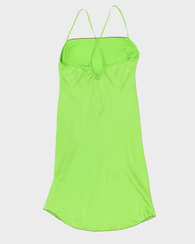 Retro 90s Pure Silk Wilfred Green Slip Dress - XS