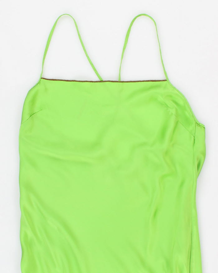 Retro 90s Pure Silk Wilfred Green Slip Dress - XS