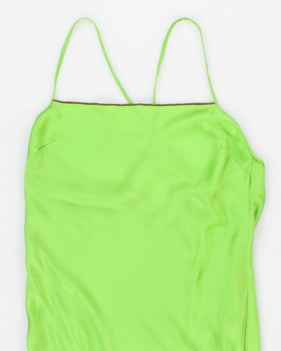 Retro 90s Pure Silk Wilfred Green Slip Dress - XS