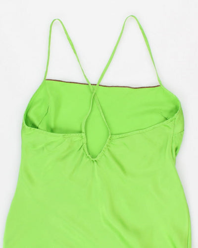Retro 90s Pure Silk Wilfred Green Slip Dress - XS