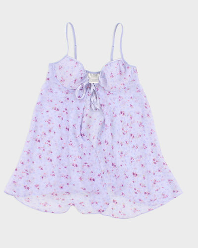 90s La Senza Purple Floral Lingerie Top - S