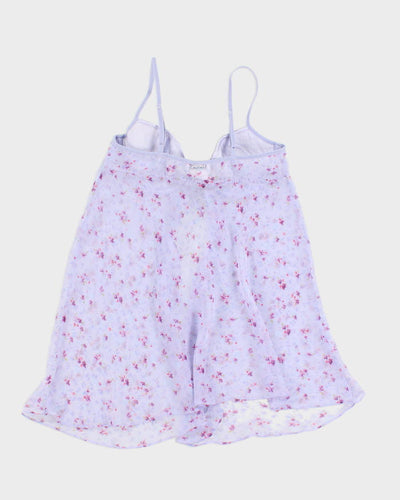90s La Senza Purple Floral Lingerie Top - S