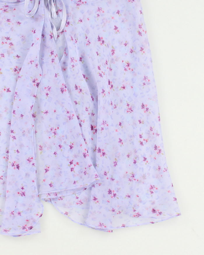 90s La Senza Purple Floral Lingerie Top - S
