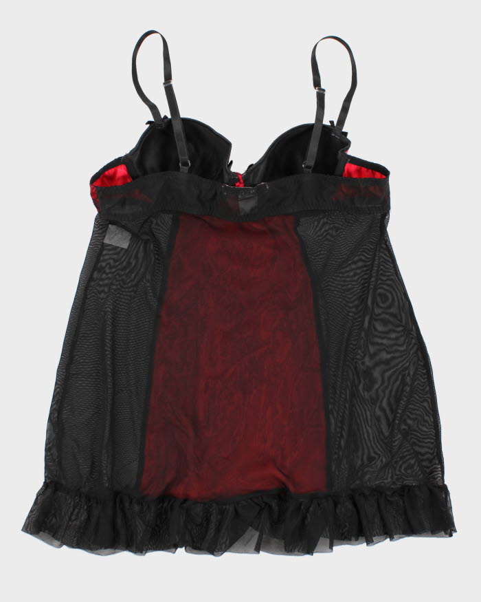 00s Y2k Liena Donatella Lace Mesh Lingerie Top - M