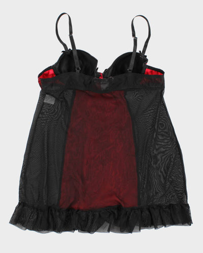 00s Y2k Liena Donatella Lace Mesh Lingerie Top - M