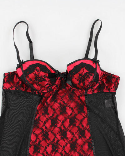 00s Y2k Liena Donatella Lace Mesh Lingerie Top - M