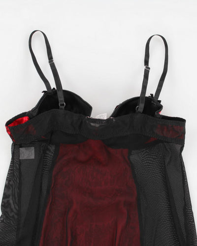 00s Y2k Liena Donatella Lace Mesh Lingerie Top - M