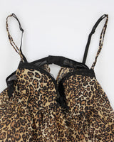 00s Y2k Leopard Print Mesh Lingerie Top - M