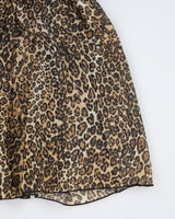 00s Y2k Leopard Print Mesh Lingerie Top - M