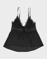 00s Y2k Victoria's Secret Black Lingerie Cami Top - XS