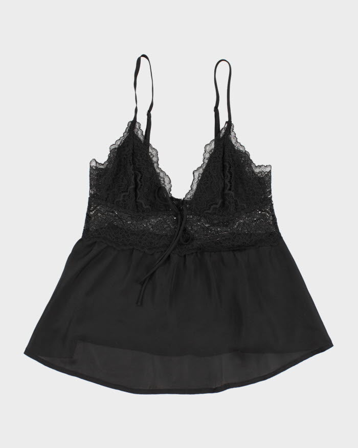 00s Y2k Victoria's Secret Black Lingerie Cami Top - XS