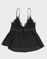 00s Y2k Victoria's Secret Black Lingerie Cami Top - XS