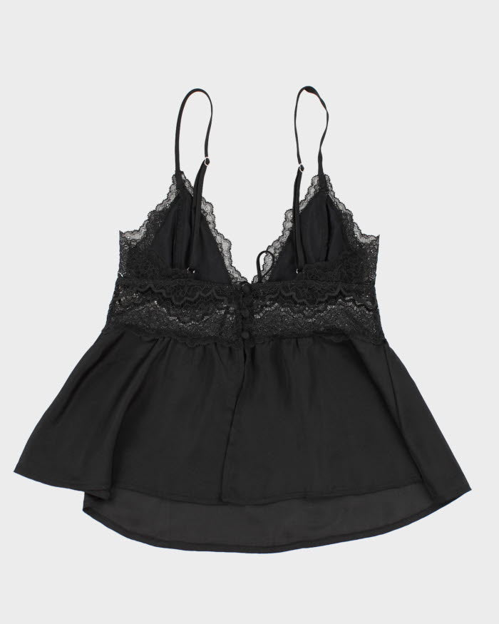 00s Y2k Victoria's Secret Black Lingerie Cami Top - XS