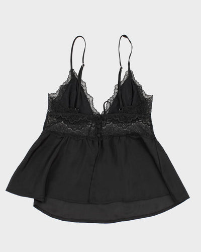 00s Y2k Victoria's Secret Black Lingerie Cami Top - XS