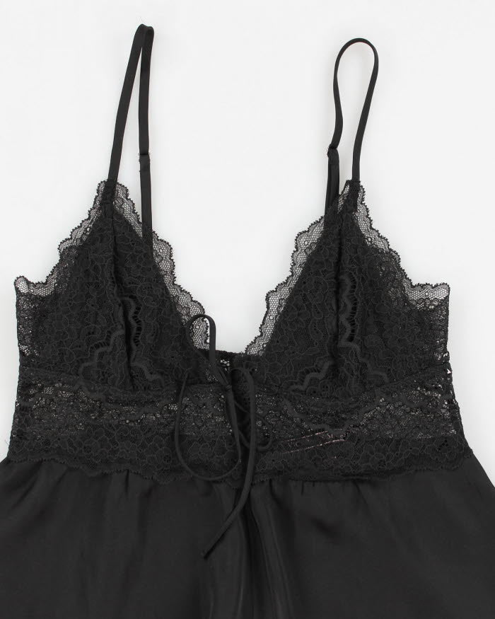 00s Y2k Victoria's Secret Black Lingerie Cami Top - XS