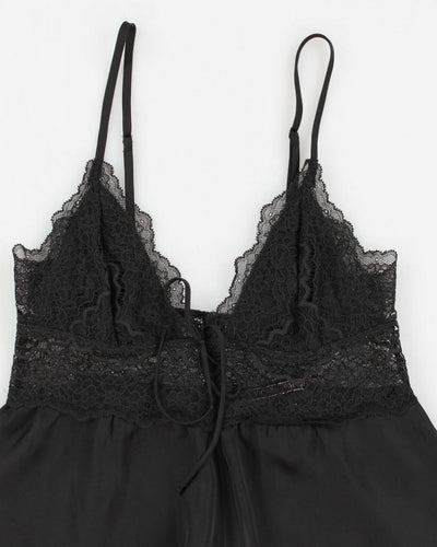 00s Y2k Victoria's Secret Black Lingerie Cami Top - XS
