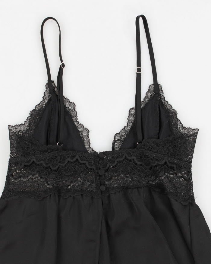 00s Y2k Victoria's Secret Black Lingerie Cami Top - XS