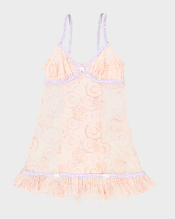 90s La Vie En Rose Mesh Lingerie Dress - M