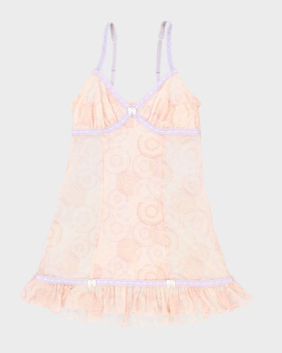 90s La Vie En Rose Mesh Lingerie Dress - M