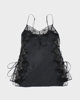 Y2k 00s La Senza Black Lace Up Dress - S
