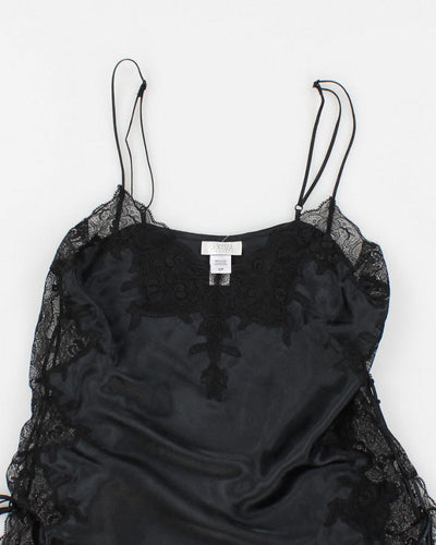 Y2k 00s La Senza Black Lace Up Dress - S