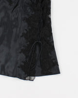 Y2k 00s La Senza Black Lace Up Dress - S
