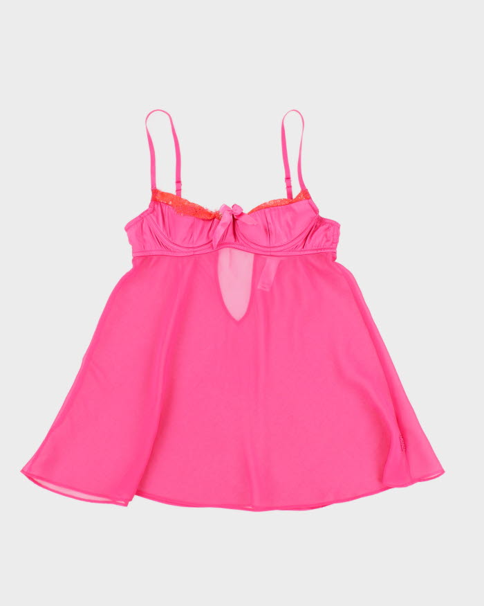 Y2k 00s La Senza Pink Mesh Lingerie Top - M