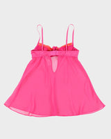 Y2k 00s La Senza Pink Mesh Lingerie Top - M