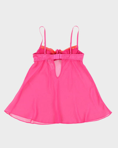 Y2k 00s La Senza Pink Mesh Lingerie Top - M