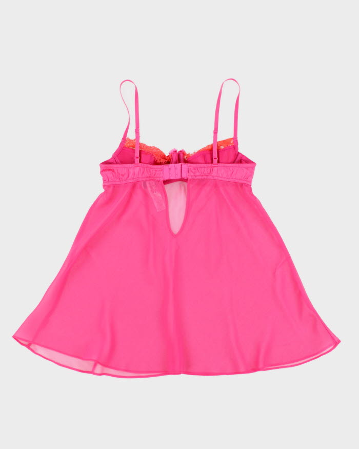 Y2k 00s La Senza Pink Mesh Lingerie Top - M