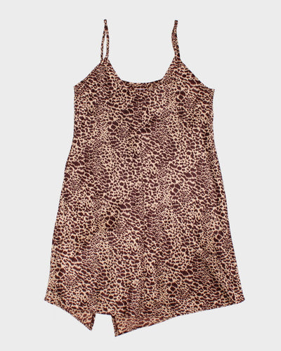 Y2k 00s Leopard Print Slip Dress - M