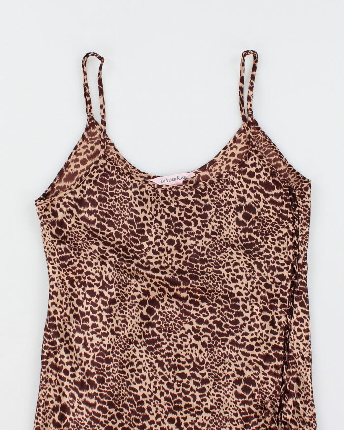 Y2k 00s Leopard Print Slip Dress - M
