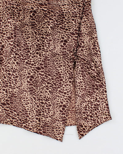 Y2k 00s Leopard Print Slip Dress - M