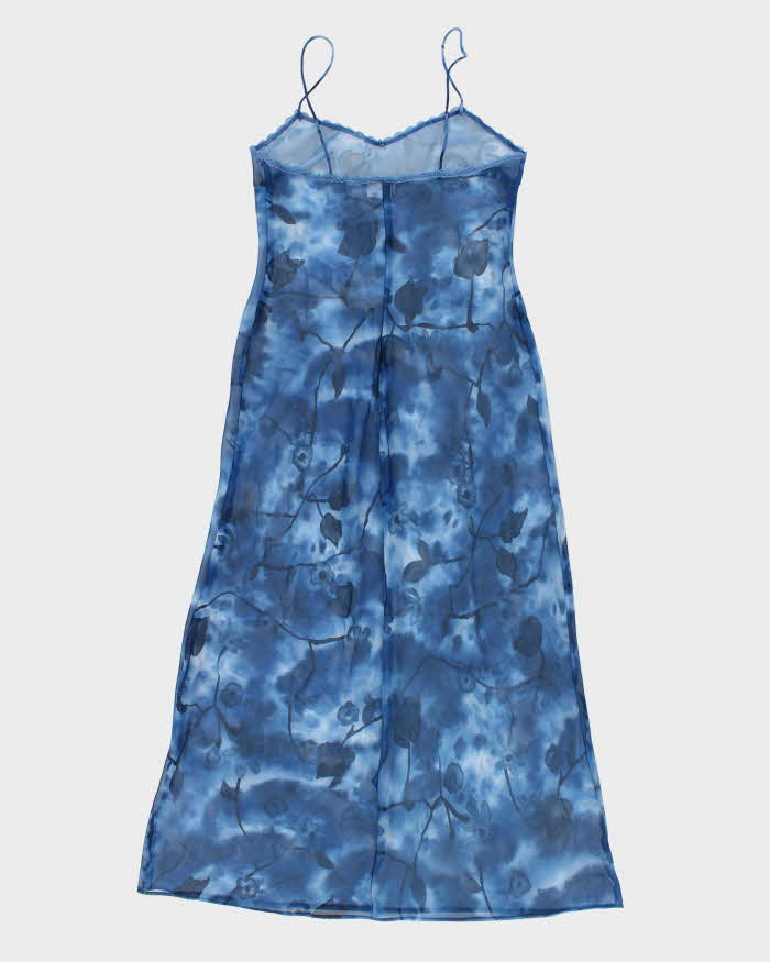 90s La Senza Floral Mesh Slip Dress - M
