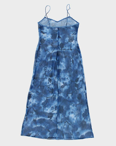90s La Senza Floral Mesh Slip Dress - M
