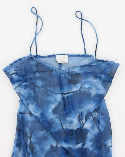 90s La Senza Floral Mesh Slip Dress - M