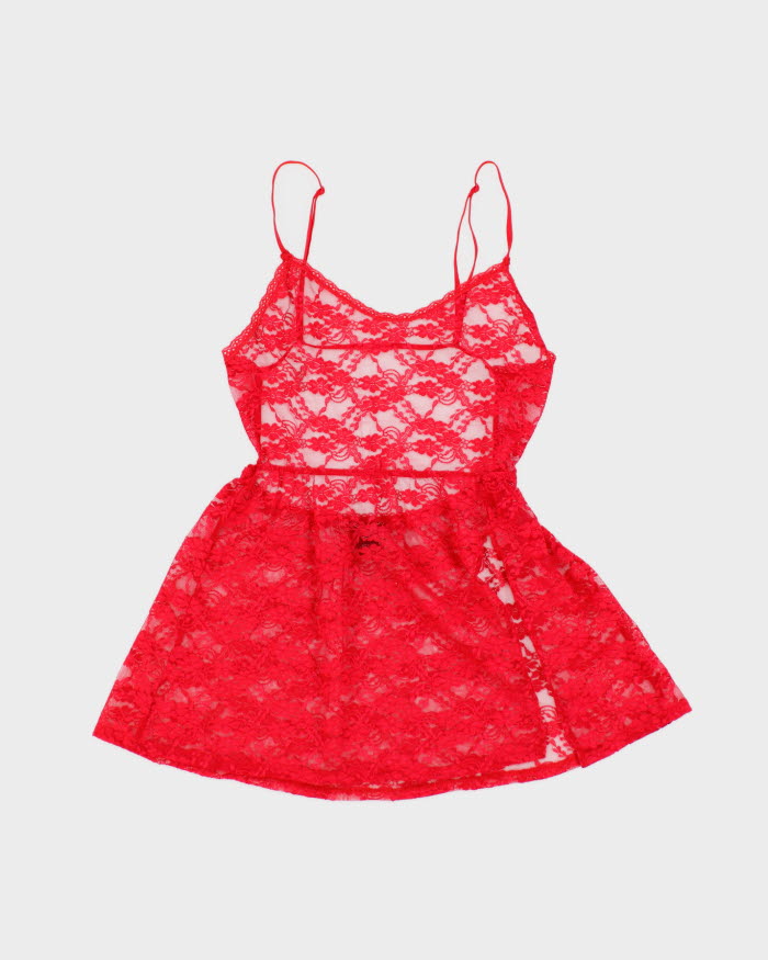 Victoria's Secret Red Lace Lingerie Top - S