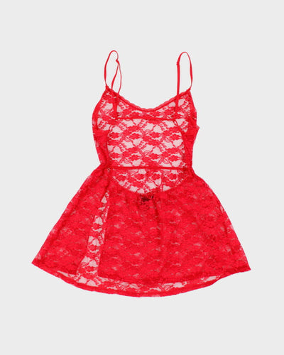 Victoria's Secret Red Lace Lingerie Top - S