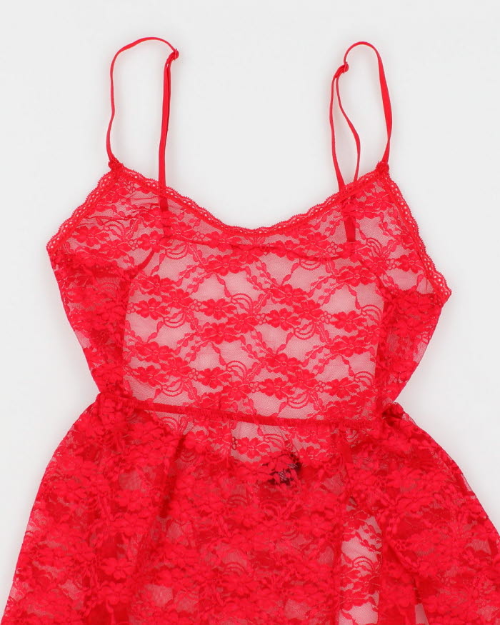 Victoria's Secret Red Lace Lingerie Top - S