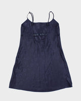90s Navy Lingerie Slip Dress - M