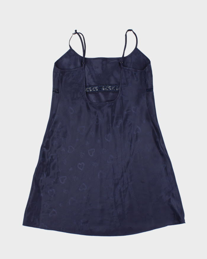 90s Navy Lingerie Slip Dress - M