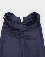 90s Navy Lingerie Slip Dress - M