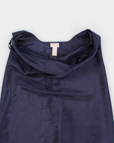 90s Navy Lingerie Slip Dress - M